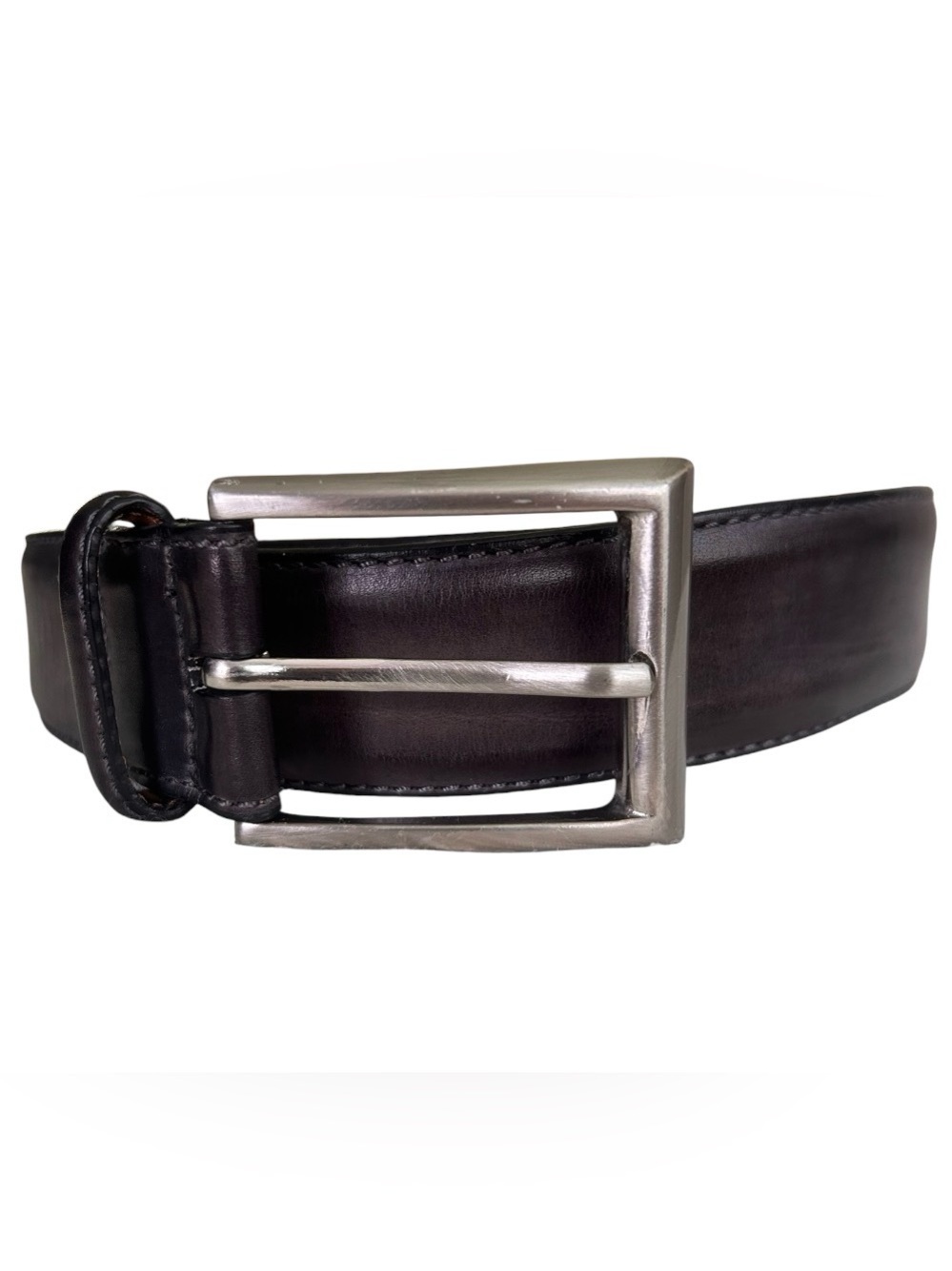 Magnanni Catalux 1128 Leather Dress Belt Mens 36 Spain Black Grayish Ombre
